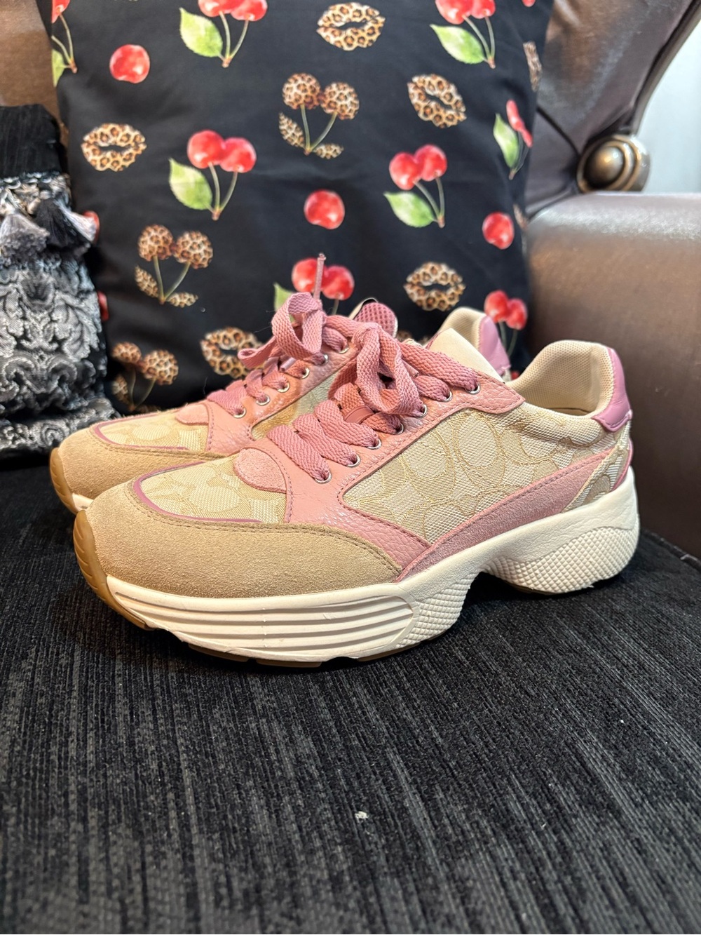 Coach Pink and Beige Chunky Women's Sneaker